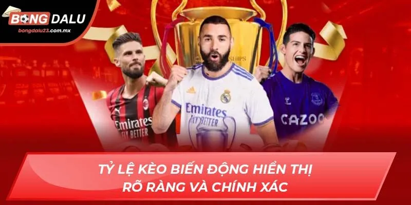 Tỷ lệ kèo biến động hiển thị rõ ràng và chính xác